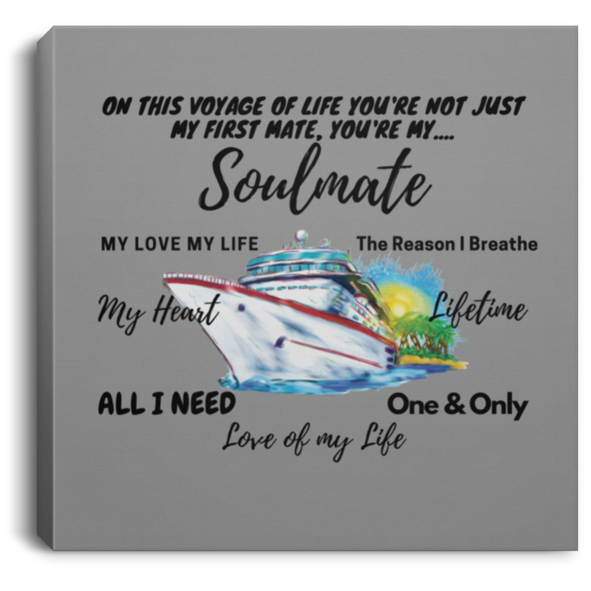 Soulmate Square Wall Canvas .75in Thick Frame