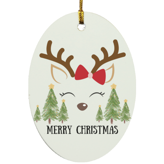 Merry Christmas Reindeer Ornament
