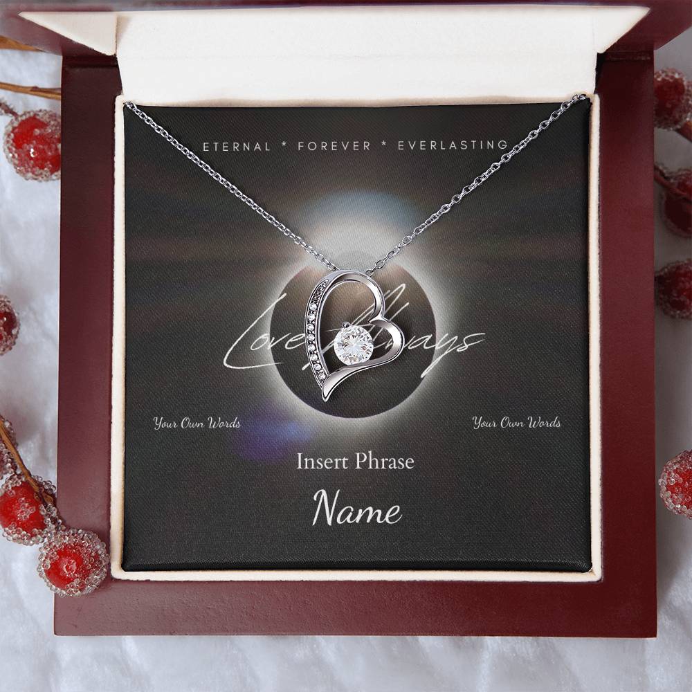 Forever Love Necklace with Custom On Demand Message Card