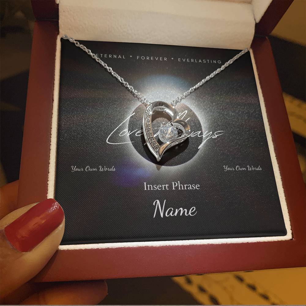 Forever Love Necklace with Custom On Demand Message Card