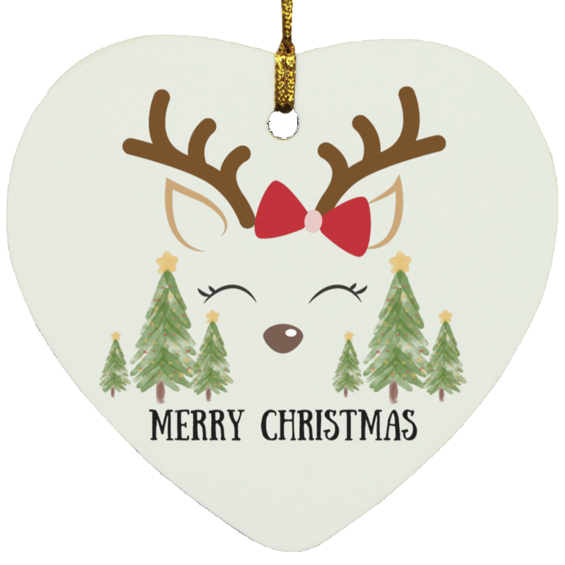 Merry Christmas Reindeer Ornament